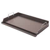 Utheer Cast Iron Griddle for Gas Grill, 25' x16' Flat Top for Outdoor Grill Rectangular Plate with Removable Handles for Charcoal Camping, Tailgating, and Parties