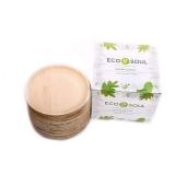 ECO SOUL 8 Inch Round 100 Percent Compostable, Biodegradable, Disposable Palm Leaf Plates, Eco-friendly, Sturdy, Microwave and Oven Safe (200 Pack)