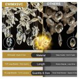 $230 Modern Crystal Chandelier, 31.5' Chandeliers for Dining Room Gold Tree Branch Chandelier Lighting, Round Living Room Chandeliers Over Table, Branches and Crystals Ceiling Light Fixtures