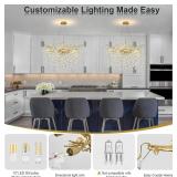 $230 Modern Crystal Chandelier, 31.5' Chandeliers for Dining Room Gold Tree Branch Chandelier Lighting, Round Living Room Chandeliers Over Table, Branches and Crystals Ceiling Light Fixtures