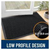OLANLY Front Door Mat Indoor Outdoor Entrance, 2-Pack 33 x 21 Inch, Waterproof Heavy Duty Doormat, Fade Resistant, Low Profile, Easy Clean Patio Porch Welcome Floor Mats for Entry, Black