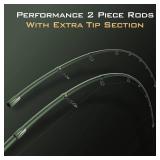 KastKing Spartacus II Fishing Rods - IM6 Graphite Blanks Casting & Spinning Rods, 2-Piece Rods with Extra Tip Section, PTS Power Transition System, KastFlex Technology, Rubber Cork Handle