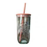 2 PACK! Starbucks 2024 Terracotta Brown Recycled Triangle Glass Cold Cup Limited Edition
