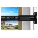 Black Tension Curtain Rod 41-126 In(4-10Ft), Long Curtain Rod No Drilling for Window or Bathroom,Outdoor Tension Rods for Patio, Heavy Duty Shower Rod,Rod Diameter 1.26In-One-bond stretching