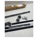 Black Tension Curtain Rod 41-126 In(4-10Ft), Long Curtain Rod No Drilling for Window or Bathroom,Outdoor Tension Rods for Patio, Heavy Duty Shower Rod,Rod Diameter 1.26In-One-bond stretching