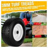 13x5.00-6 Flat Free Tire and Wheel with 3/4' & 5/8' Bearings   2 Pack 13x5x6 Solid Lawn Mower Tires for Riding Lawn Mower Tires and Wheel with 3' Centered Hub