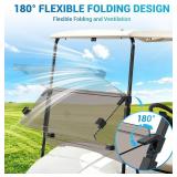 EZGO Golf Cart Windshield, Foldable EZGO Tinted Windshield for 1995-2013 EZGO TXT, PDS, DCS Golf Carts, UV and Impact Resistant, PC Golf Cart Windshield with Clips