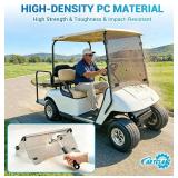 EZGO Golf Cart Windshield, Foldable EZGO Tinted Windshield for 1995-2013 EZGO TXT, PDS, DCS Golf Carts, UV and Impact Resistant, PC Golf Cart Windshield with Clips