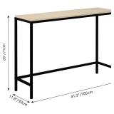 Porch Table, 41' Patio Table Pub Height Dining Table with Waterproof Top and Hammer Finish Stand for Hot Tub, Garden, Backyard, Indoor,Light Walnut Color