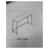 Porch Table, 41' Patio Table Pub Height Dining Table with Waterproof Top and Hammer Finish Stand for Hot Tub, Garden, Backyard, Indoor,Light Walnut Color