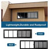 $129 Yuzzy Shed Windows 2 Pack, 12'x36' Sliding Windows Transom Window with Tempered Glass and Removable Fiberglass Screen for Shed, Chicken Coop, Playhouse, Household, Garage, Barns (Black)