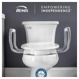 $184 Bemis Assurance 3' Raised Toilet Seat with Handles and Bidet Attachment, Therapist Preferred for Safety, Secure Hinges, Clean Shield Guard, Elongated, White