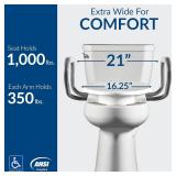 $184 Bemis Assurance 3' Raised Toilet Seat with Handles and Bidet Attachment, Therapist Preferred for Safety, Secure Hinges, Clean Shield Guard, Elongated, White