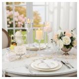 $210 Yaomiao 36 Pcs Tall Glass Candle Holder Floating Candles for Centerpieces Clear Tall Tea Light Candleholders for Wedding Party Dining Bathroom Table Pillar Settings, 3 Sizes 7.87'& 9'& 10.2' H