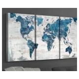 Living Room Wall Art Office Pictures Wall Decor for Bedroom Canvas World Map Art Kitchen Decor Framed Paintings for Wall Decorations