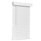 30.5' X 60' Lotus & Windoware Cordless Faux Wood Blind, Smooth, Bright White, Privacy Slats, Blinds for Indoor Windows, 30.5' X 60'