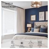 30.5' X 60' Lotus & Windoware Cordless Faux Wood Blind, Smooth, Bright White, Privacy Slats, Blinds for Indoor Windows, 30.5' X 60'