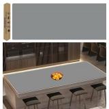Super Large Silicone Mat, 120'x24' Silicone Mats for Kitchen Counter, Non-Slip Heat Resistant Mat,Thicken Kitchen Counter Mat, Waterproof Countertop Protector for Craft (Light Grey)