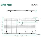 Serene Valley 29-5/16' x 16-3/8' Sink Bottom Grid, Rear Drain with Corner Radius 3/16', Sink Grids Stainless Steel NLW3017R