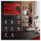 $140 SUPERJARE 0.79' Extra-Thick Exercise Equipment Mats, 12 Pcs 48 Sq Ft Rubber Top Floor Tiles with High Density EVA Foam, Interlocking Gym Flooring for Home Gym, Workout Mat, Black/Grey