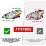 $125 Headlight Assembly for 2006 2007 2008 2009 2010 Toyota Sienna Chrome Housing with Amber Reflector Left and Right (Not Compatible with Factory HID Option) W/O Bulbs