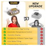 HIRALIY Incubator for Hatching Eggs, 48 Quail Capacity, Chicken & Quail Egg Incubator with Automatic Egg Turning and Humidity Control, 360  Viewing for Home, Farm, Classroom