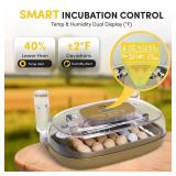 HIRALIY Incubator for Hatching Eggs, 48 Quail Capacity, Chicken & Quail Egg Incubator with Automatic Egg Turning and Humidity Control, 360  Viewing for Home, Farm, Classroom