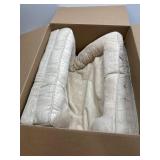 EHEYCIGA Orthopedic Dog Beds for Large Dogs, Waterproof Memory Foam Large Pet Bed with Sides, Non-Slip Bottom and Egg-Crate Foam Dog Couch Bed with Washable Removable Cover, Beige