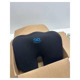 Everlasting Comfort Doctor Recommended Memory Foam Seat Cushion for Office Chairs & Car - Ergonomic Office Desk Accessories - Cushions for Tailbone Pain Relief, Sciatica (Black, Large)