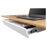 Stand Up Desk Store Add-On Office Sliding Under-Desk Drawer Storage Organizer for Standing Desks | Requires 14' of Front to Back Clearance Beneath Desks and Tables (White)