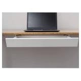 Stand Up Desk Store Add-On Office Sliding Under-Desk Drawer Storage Organizer for Standing Desks | Requires 14' of Front to Back Clearance Beneath Desks and Tables (White)