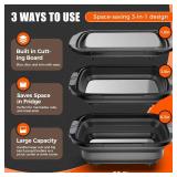 Collapsible BBQ Prep Tubs with Titanium Cutting Board, Large-Capacity 5.3Gal/20L Barbecue Utensils, with Locking Lid, Strong Sealing and Leak-Proof Design. Suitable for Kitchen and Outdoor.