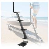 $124 VEVOR Boat Trailer Steps, 4-Step, Heavy-Duty Boat Trailer Steps with Handle, Non-Slip Surface, 3 Mounting Angle Options, Carbon Steel Ladder Suitable for 3' x 3'/3' x 5'/4' x 4' Frame, Bottom Mou