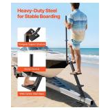$124 VEVOR Boat Trailer Steps, 4-Step, Heavy-Duty Boat Trailer Steps with Handle, Non-Slip Surface, 3 Mounting Angle Options, Carbon Steel Ladder Suitable for 3' x 3'/3' x 5'/4' x 4' Frame, Bottom Mou