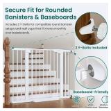 Cumbor 30-46' Baby Gate for Stairs, Toddler Safety Essentials for The House, Auto Close Dog Gate for Doorways, Mom's Choice Awards Winner-Easy Install Pressure Mounted Pet Gates for Dogs, White