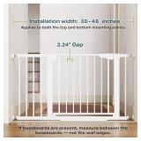 Cumbor 30-46' Baby Gate for Stairs, Toddler Safety Essentials for The House, Auto Close Dog Gate for Doorways, Mom's Choice Awards Winner-Easy Install Pressure Mounted Pet Gates for Dogs, White