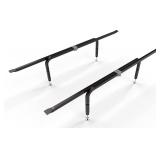 Bed Slats Center Support System | Adjustable Length & Height Tubular Steel with 4 Legs | Fits Full, Queen, King & California King Bed Frames
