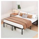 Hafenpo 18 Inch Full Bed Frame - Sturdy Metal Platform Full Size, No Box Spring Needed, Heavy Duty, Easy Assembly, Strong Bearing Capacity, Under Bed Storage, Black
