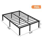 Hafenpo 18 Inch Full Bed Frame - Sturdy Metal Platform Full Size, No Box Spring Needed, Heavy Duty, Easy Assembly, Strong Bearing Capacity, Under Bed Storage, Black