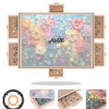 ALL4JIG 2000 Pieces Rotating Puzzle Board with 6 Drawers and Cover,28.50'x40.16'Portable Wooden Jigsaw Puzzle Table for Adults,Lazy Susan Spinning Puzzle Boards Gift for mom,Surface for Lego Building