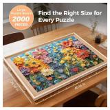 ALL4JIG 2000 Pieces Rotating Puzzle Board with 6 Drawers and Cover,28.50'x40.16'Portable Wooden Jigsaw Puzzle Table for Adults,Lazy Susan Spinning Puzzle Boards Gift for mom,Surface for Lego Building