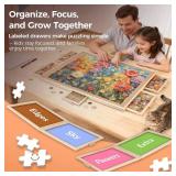 ALL4JIG 2000 Pieces Rotating Puzzle Board with 6 Drawers and Cover,28.50'x40.16'Portable Wooden Jigsaw Puzzle Table for Adults,Lazy Susan Spinning Puzzle Boards Gift for mom,Surface for Lego Building