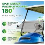 Panglong Club Car Precedent Windshield, Foldable Precedent Golf Cart Windshield Clear & Tinted, with all Windshield Clips, Fit 2004-Up Club Car Precedent, Tempo, Onward, 37.59'W X 33.97'H