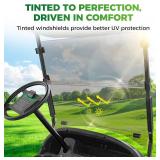 Panglong Club Car Precedent Windshield, Foldable Precedent Golf Cart Windshield Clear & Tinted, with all Windshield Clips, Fit 2004-Up Club Car Precedent, Tempo, Onward, 37.59'W X 33.97'H
