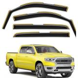 in-Channel Window Rain Guards Fit for Dodge RAM 1500 Crew Cab (New Body Style Includes TRX) 2019-2026 Rain Guard Extra Durable Window Deflectors Vent Visors Vent Shades Truck Accessories