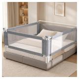 $150 3-Piece King Size Bed Rail for Toddlers - Adjustable Baby Bed Rail Guard, Kids Safety Bed Rail for King Size Bed (78.7'x78.7'x74.8'-Grey)