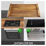 $121 30 x 22 Inch Acacia Wood Noodle Board - Stove Top Cover with Handles, Electric & Gas Stove Compatible, Counter & RV Use, Decorative Tray
