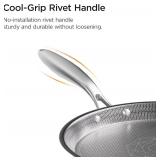 COOKER KING 11' Round Griddle Pan, 3-Ply Hybrid Stainless Steel Crepe Pan with Stay-Cool Handle, Non Stick & Non Toxic for Pancake, Eggs, All Stovetop & Induction Compatible, Oven & Dishwasher Safe