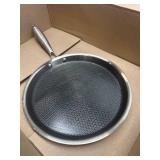 COOKER KING 11' Round Griddle Pan, 3-Ply Hybrid Stainless Steel Crepe Pan with Stay-Cool Handle, Non Stick & Non Toxic for Pancake, Eggs, All Stovetop & Induction Compatible, Oven & Dishwasher Safe