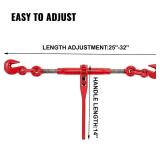 VEVOR 9215LBS 3/8'   1/2' Ratchet Binders 9,215 LBS Secure Working Load, G70 Hooks and Adjustable Length, for Grade 70-80 Chains, Tie Down, Hauling, Towing, 2-Pack, Red
